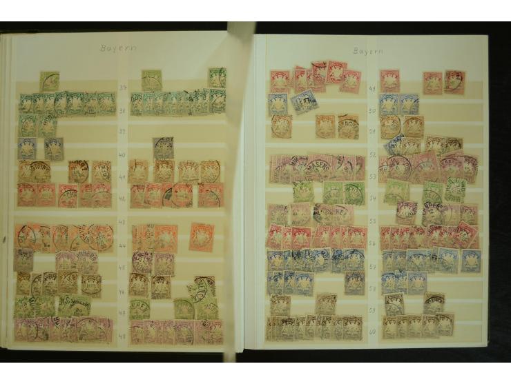 1849/1945(ca.), ARBEITSMATERIAL EINES BRIEFMARKENRESTAURATORS, hochinteressanter Bestand in Steckalben und Tütchen, dabei  vi