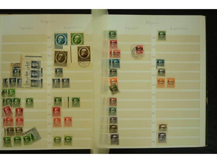 1849/1945(ca.), ARBEITSMATERIAL EINES BRIEFMARKENRESTAURATORS, hochinteressanter Bestand in Steckalben und Tütchen, dabei  vi
