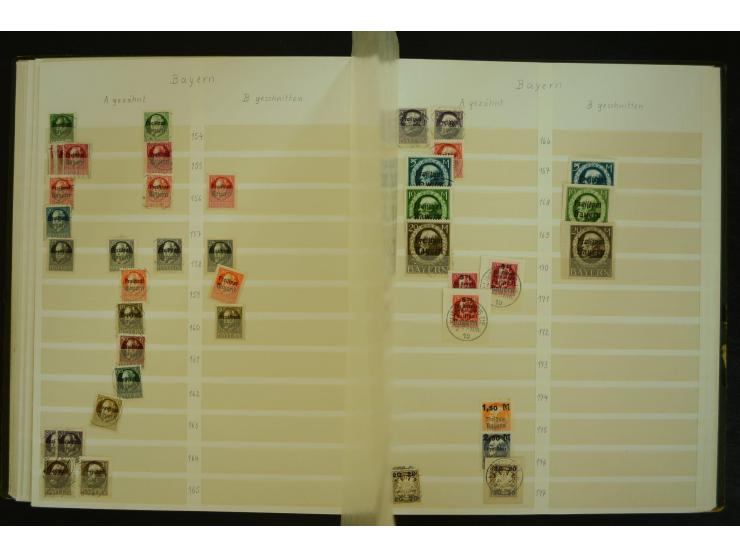1849/1945(ca.), ARBEITSMATERIAL EINES BRIEFMARKENRESTAURATORS, hochinteressanter Bestand in Steckalben und Tütchen, dabei  vi