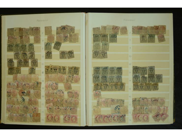 1849/1945(ca.), ARBEITSMATERIAL EINES BRIEFMARKENRESTAURATORS, hochinteressanter Bestand in Steckalben und Tütchen, dabei  vi