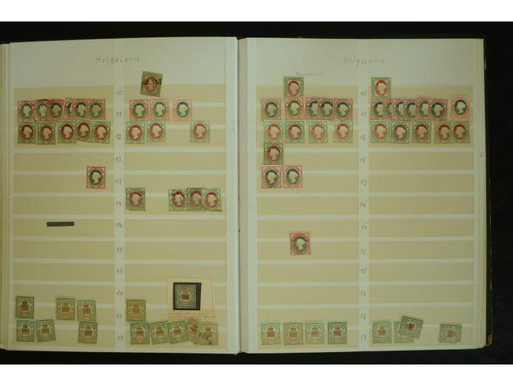 1849/1945(ca.), ARBEITSMATERIAL EINES BRIEFMARKENRESTAURATORS, hochinteressanter Bestand in Steckalben und Tütchen, dabei  vi