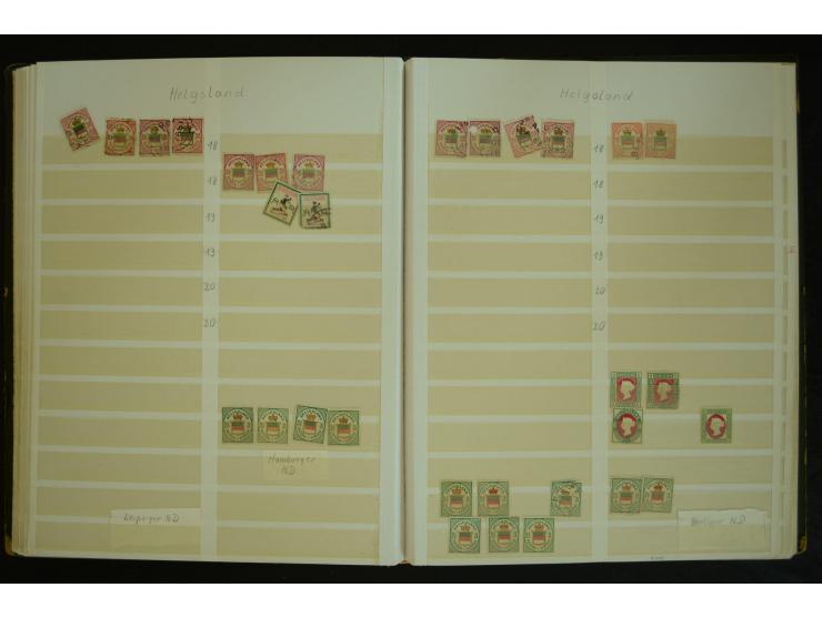 1849/1945(ca.), ARBEITSMATERIAL EINES BRIEFMARKENRESTAURATORS, hochinteressanter Bestand in Steckalben und Tütchen, dabei  vi
