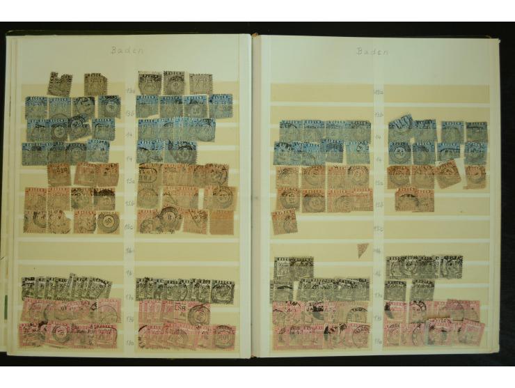 1849/1945(ca.), ARBEITSMATERIAL EINES BRIEFMARKENRESTAURATORS, hochinteressanter Bestand in Steckalben und Tütchen, dabei  vi