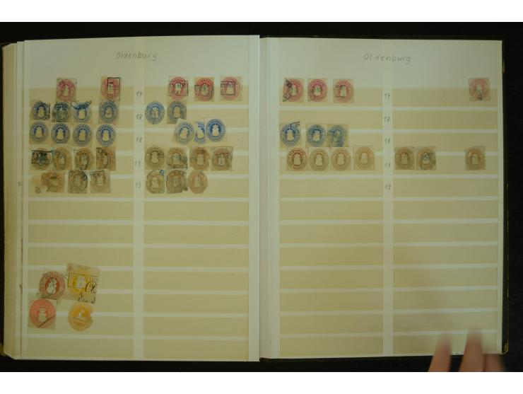 1849/1945(ca.), ARBEITSMATERIAL EINES BRIEFMARKENRESTAURATORS, hochinteressanter Bestand in Steckalben und Tütchen, dabei  vi