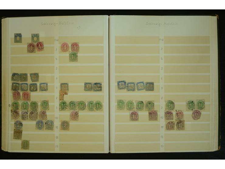 1849/1945(ca.), ARBEITSMATERIAL EINES BRIEFMARKENRESTAURATORS, hochinteressanter Bestand in Steckalben und Tütchen, dabei  vi
