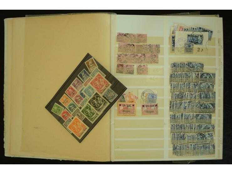1849/1945(ca.), ARBEITSMATERIAL EINES BRIEFMARKENRESTAURATORS, hochinteressanter Bestand in Steckalben und Tütchen, dabei  vi