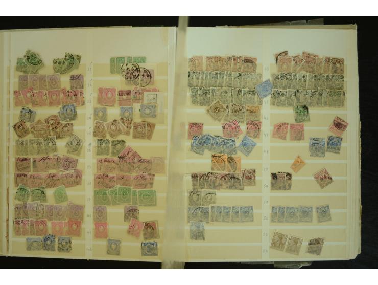 1849/1945(ca.), ARBEITSMATERIAL EINES BRIEFMARKENRESTAURATORS, hochinteressanter Bestand in Steckalben und Tütchen, dabei  vi