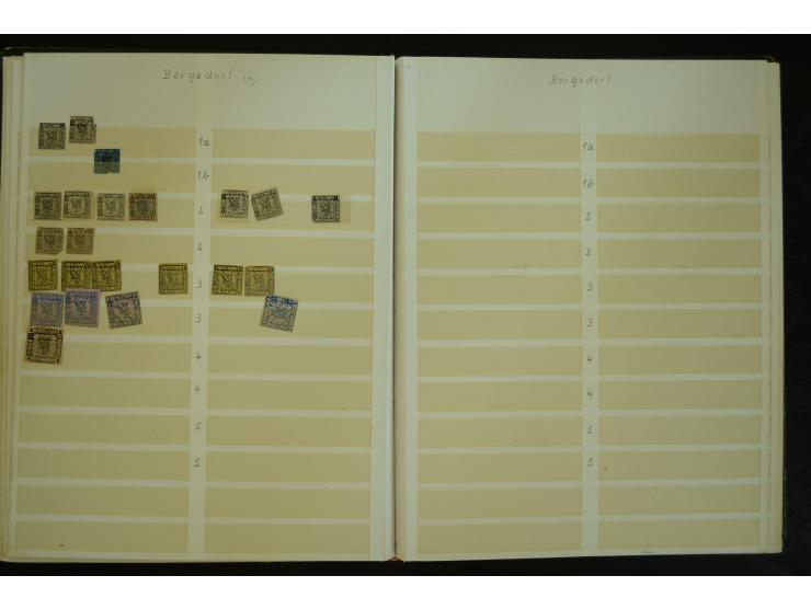 1849/1945(ca.), ARBEITSMATERIAL EINES BRIEFMARKENRESTAURATORS, hochinteressanter Bestand in Steckalben und Tütchen, dabei  vi