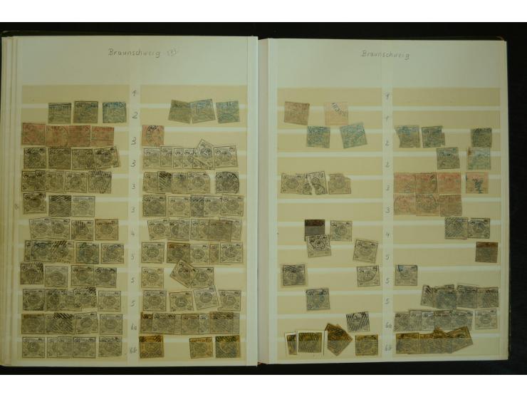 1849/1945(ca.), ARBEITSMATERIAL EINES BRIEFMARKENRESTAURATORS, hochinteressanter Bestand in Steckalben und Tütchen, dabei  vi