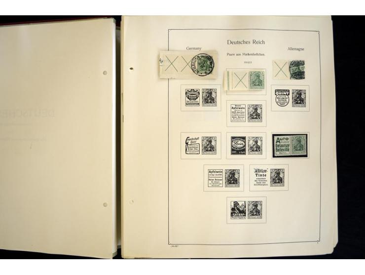 1912/1965, meist ungebrauchte und gestempelte Sammlung "Zusammendrucke" ab Germania mit wenigen Reklamen bis Deutschland nach