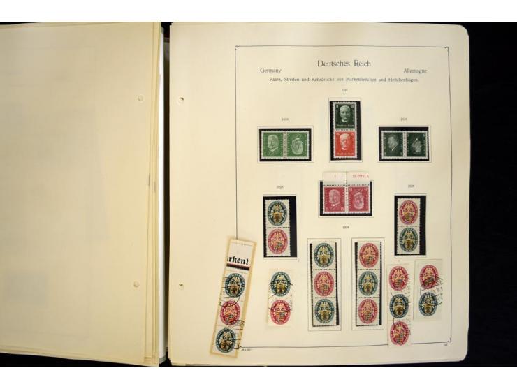 1912/1965, meist ungebrauchte und gestempelte Sammlung "Zusammendrucke" ab Germania mit wenigen Reklamen bis Deutschland nach
