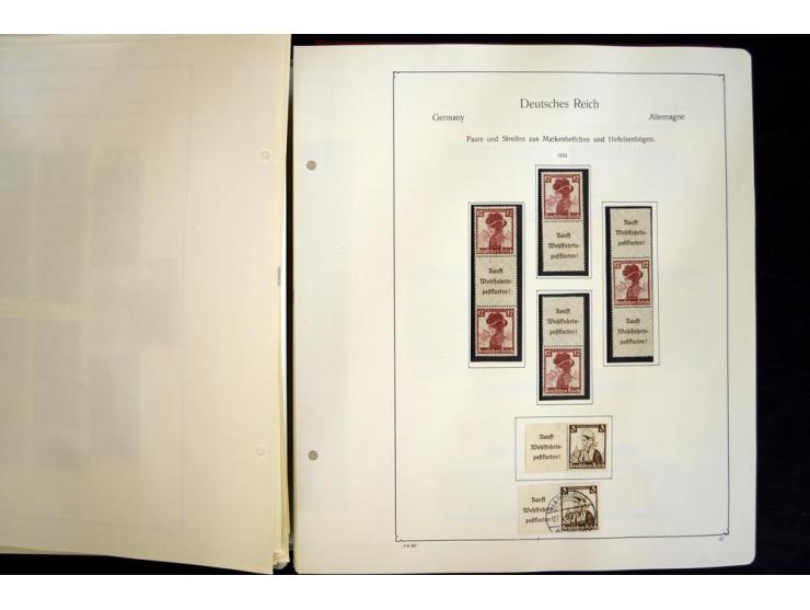 1912/1965, meist ungebrauchte und gestempelte Sammlung "Zusammendrucke" ab Germania mit wenigen Reklamen bis Deutschland nach