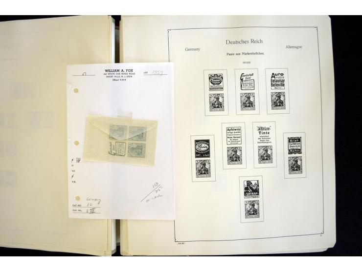 1912/1965, meist ungebrauchte und gestempelte Sammlung "Zusammendrucke" ab Germania mit wenigen Reklamen bis Deutschland nach