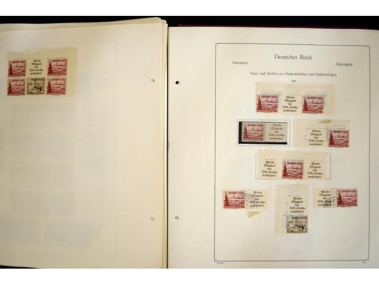 1912/1965, meist ungebrauchte und gestempelte Sammlung "Zusammendrucke" ab Germania mit wenigen Reklamen bis Deutschland nach