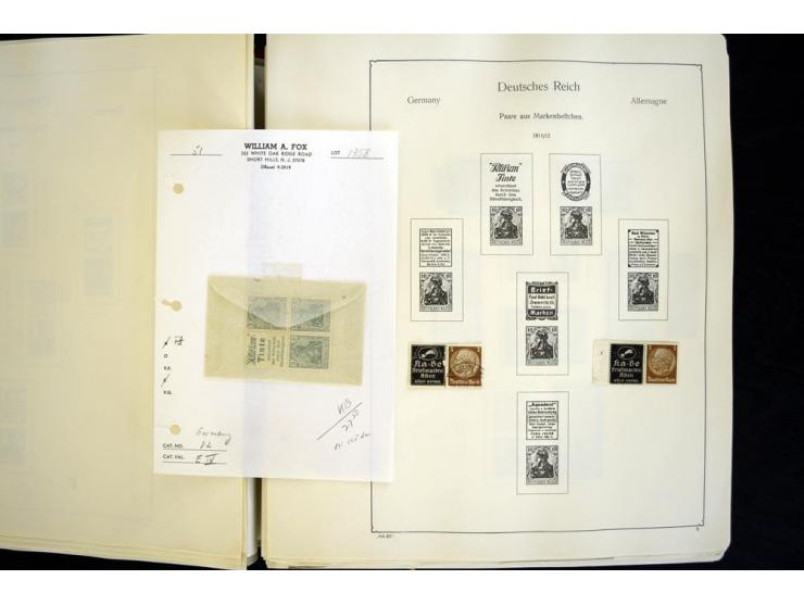 1912/1965, meist ungebrauchte und gestempelte Sammlung "Zusammendrucke" ab Germania mit wenigen Reklamen bis Deutschland nach