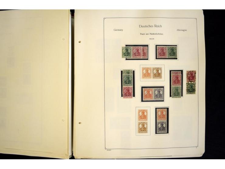 1912/1965, meist ungebrauchte und gestempelte Sammlung "Zusammendrucke" ab Germania mit wenigen Reklamen bis Deutschland nach