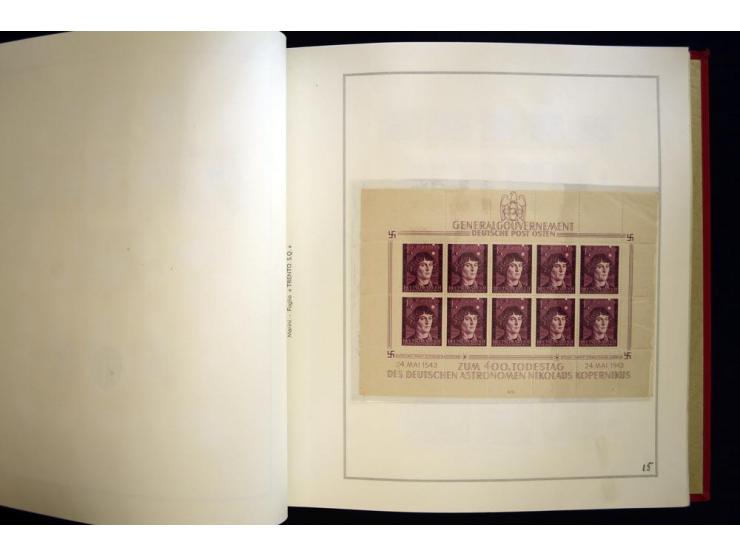 1940/50, ungebrauchte und postfrische Sammlung beginnend mit u.a. Generalgouvernement Mi.-Nr. I-III ungebraucht, ein kleiner 