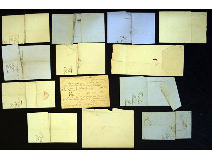 1857/74 (ca.), über 60 frankierte Briefe aus einer Firmen- und Familienkorrespondenz nach Amsterdam, dabei viele interessante