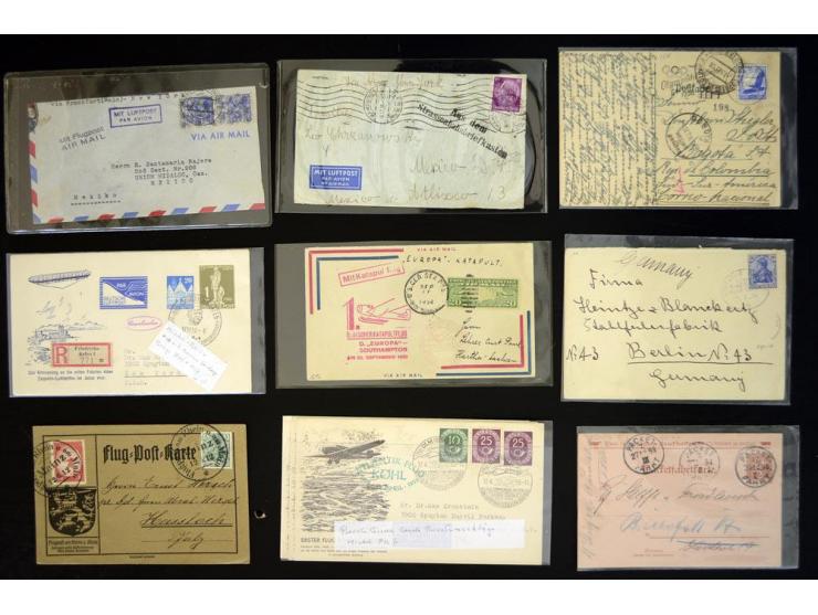 1860/1950 (ca.), hochinteressanter Posten mit vielen Besonderheiten ab Altdeutschland bis Flugpost nach 1945 (u.a. Ersatz-Aer