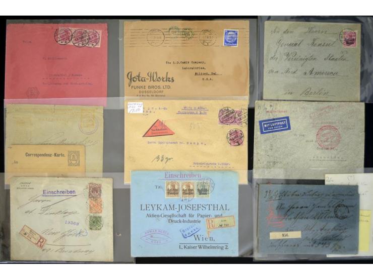 1860/1950 (ca.), hochinteressanter Posten mit vielen Besonderheiten ab Altdeutschland bis Flugpost nach 1945 (u.a. Ersatz-Aer