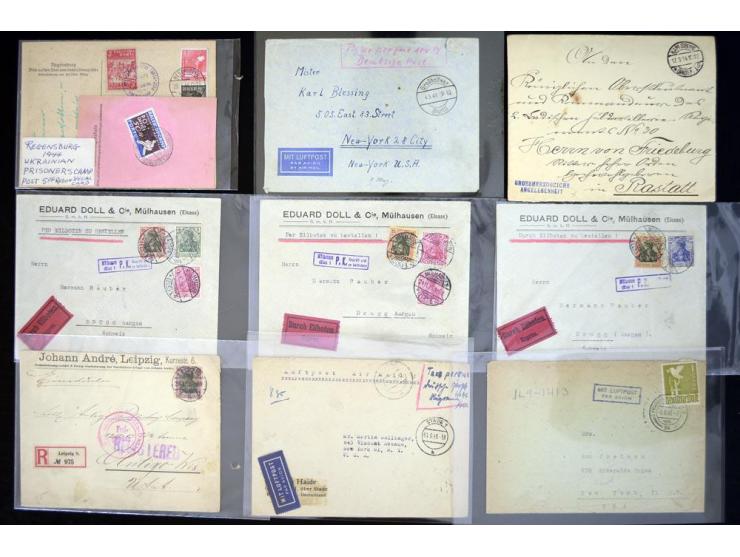 1860/1950 (ca.), hochinteressanter Posten mit vielen Besonderheiten ab Altdeutschland bis Flugpost nach 1945 (u.a. Ersatz-Aer