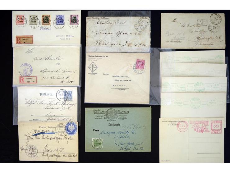 1860/1950 (ca.), hochinteressanter Posten mit vielen Besonderheiten ab Altdeutschland bis Flugpost nach 1945 (u.a. Ersatz-Aer