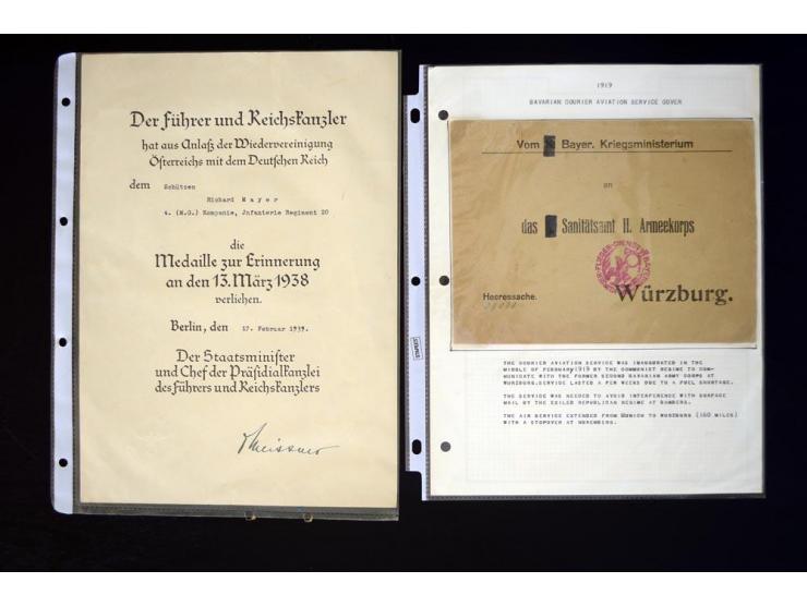 1860/1950 (ca.), hochinteressanter Posten mit vielen Besonderheiten ab Altdeutschland bis Flugpost nach 1945 (u.a. Ersatz-Aer