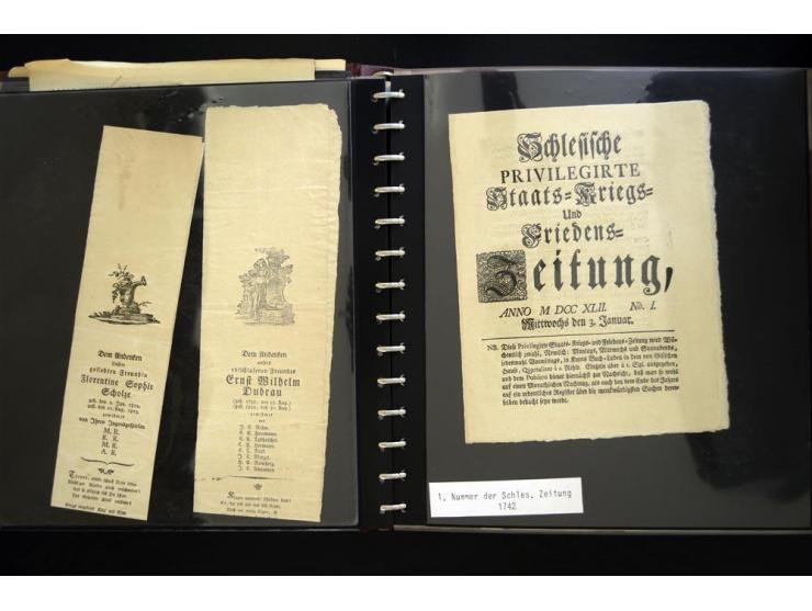 BRESLAU: 1658/1945 (ca.), umfangreiche Material-Sammlung mit hunderten von Firmenrechnungen, Quittungen, diversen Anschreiben