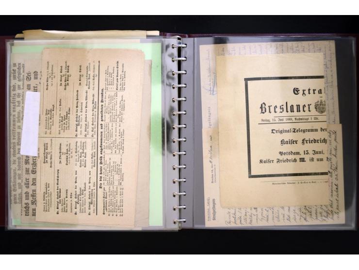 BRESLAU: 1658/1945 (ca.), umfangreiche Material-Sammlung mit hunderten von Firmenrechnungen, Quittungen, diversen Anschreiben