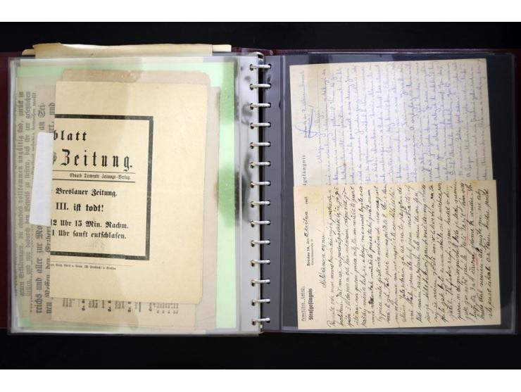 BRESLAU: 1658/1945 (ca.), umfangreiche Material-Sammlung mit hunderten von Firmenrechnungen, Quittungen, diversen Anschreiben