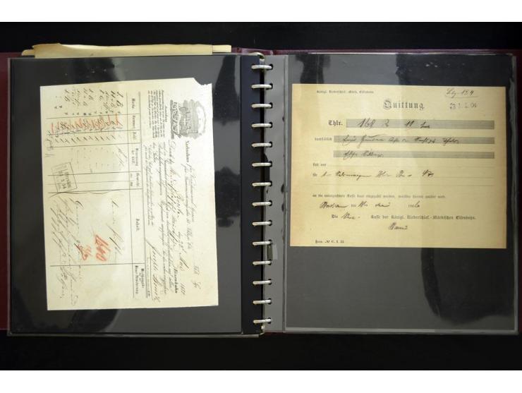 BRESLAU: 1658/1945 (ca.), umfangreiche Material-Sammlung mit hunderten von Firmenrechnungen, Quittungen, diversen Anschreiben