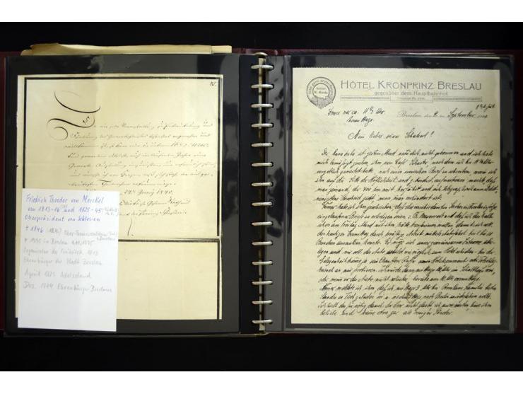 BRESLAU: 1658/1945 (ca.), umfangreiche Material-Sammlung mit hunderten von Firmenrechnungen, Quittungen, diversen Anschreiben