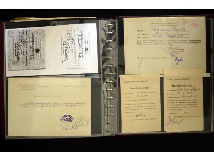 BRESLAU: 1658/1945 (ca.), umfangreiche Material-Sammlung mit hunderten von Firmenrechnungen, Quittungen, diversen Anschreiben