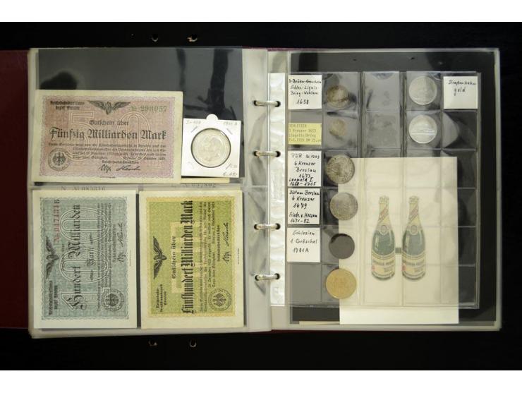 BRESLAU: 1658/1945 (ca.), umfangreiche Material-Sammlung mit hunderten von Firmenrechnungen, Quittungen, diversen Anschreiben