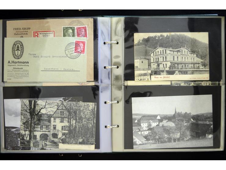 EULENGEBIRGE: 1852/1945, Sammlung mit Schwerpunkt bei den Ansichtskarten mit einige frühen und besseren Karten, dazu Stempel-