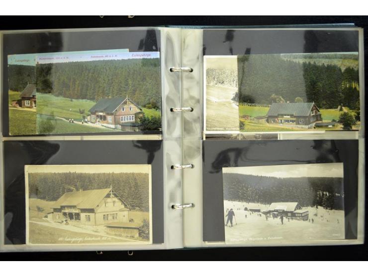 EULENGEBIRGE: 1852/1945, Sammlung mit Schwerpunkt bei den Ansichtskarten mit einige frühen und besseren Karten, dazu Stempel-