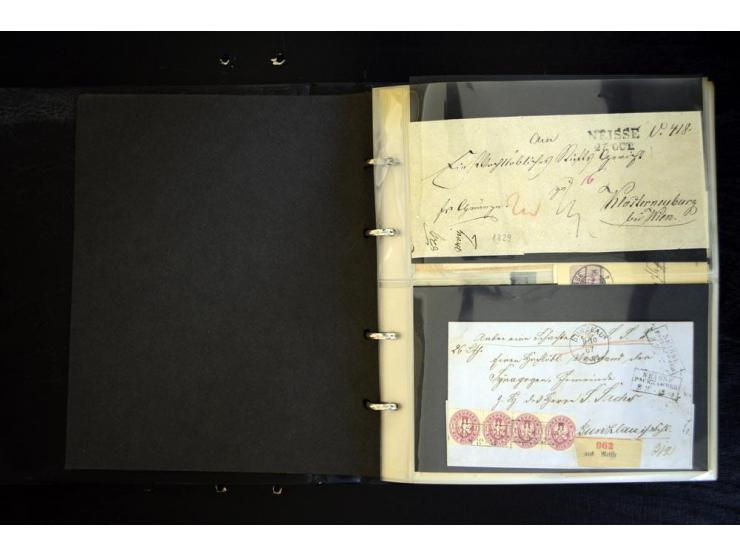 LANDKREIS NEISSE: 1829/1946, Sammlung mit vielen Ansichtskarten mit besseren und einigen Stempeln-Belegen ab Vorphila, dabei 