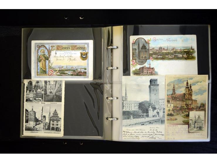 LANDKREIS NEISSE: 1829/1946, Sammlung mit vielen Ansichtskarten mit besseren und einigen Stempeln-Belegen ab Vorphila, dabei 