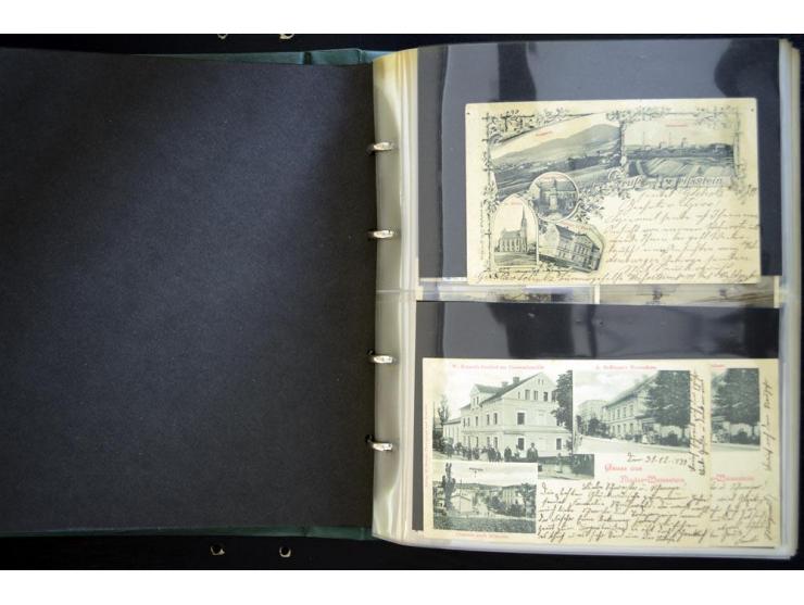 LANKREIS WALDENBURG: 1840/1945, umfangreiche Sammlung mit sehr vielen Ansichtskarten und Stempel-Belegen, dabei Litho-Karten 