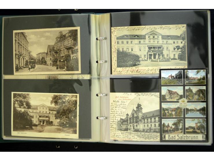 LANKREIS WALDENBURG: 1840/1945, umfangreiche Sammlung mit sehr vielen Ansichtskarten und Stempel-Belegen, dabei Litho-Karten 