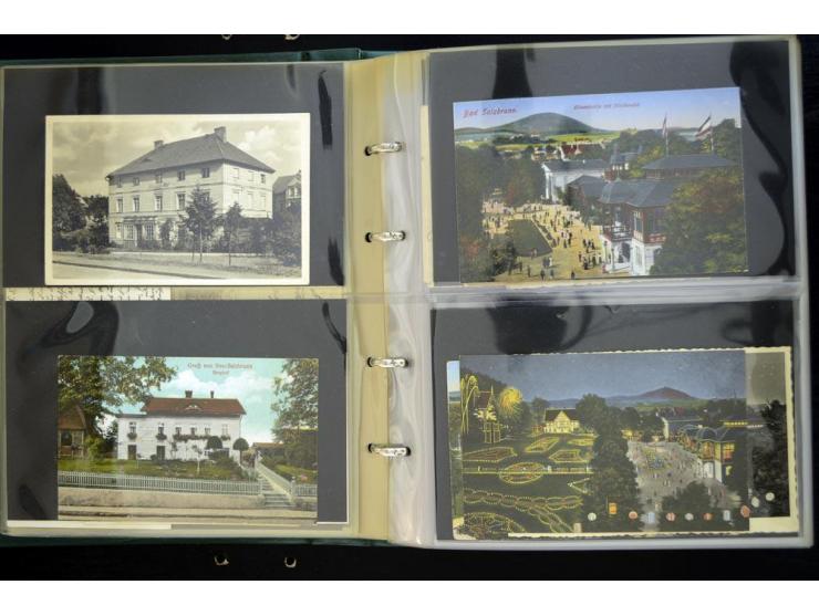 LANKREIS WALDENBURG: 1840/1945, umfangreiche Sammlung mit sehr vielen Ansichtskarten und Stempel-Belegen, dabei Litho-Karten 