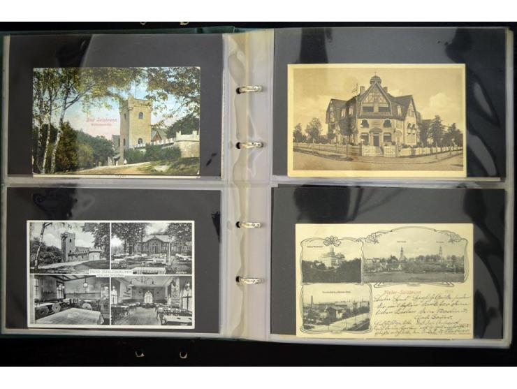 LANKREIS WALDENBURG: 1840/1945, umfangreiche Sammlung mit sehr vielen Ansichtskarten und Stempel-Belegen, dabei Litho-Karten 