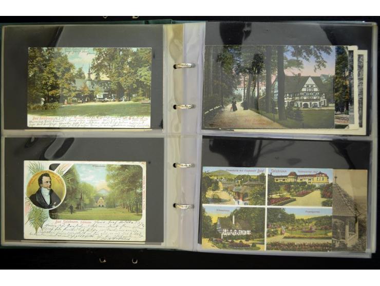 LANKREIS WALDENBURG: 1840/1945, umfangreiche Sammlung mit sehr vielen Ansichtskarten und Stempel-Belegen, dabei Litho-Karten 