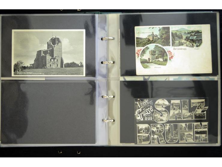 LANKREIS WALDENBURG: 1840/1945, umfangreiche Sammlung mit sehr vielen Ansichtskarten und Stempel-Belegen, dabei Litho-Karten 