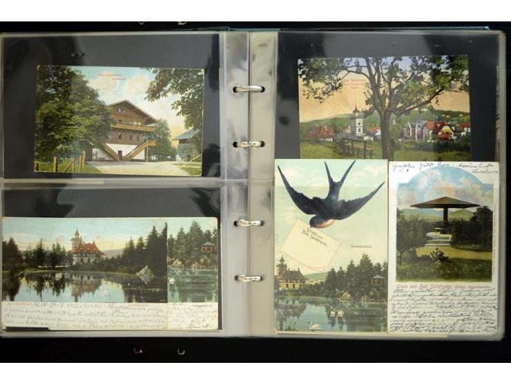 LANKREIS WALDENBURG: 1840/1945, umfangreiche Sammlung mit sehr vielen Ansichtskarten und Stempel-Belegen, dabei Litho-Karten 