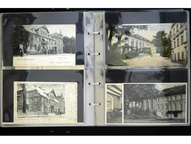 LANKREIS WALDENBURG: 1840/1945, umfangreiche Sammlung mit sehr vielen Ansichtskarten und Stempel-Belegen, dabei Litho-Karten 