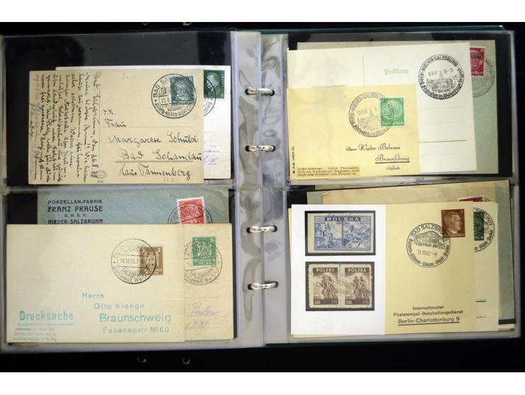LANKREIS WALDENBURG: 1840/1945, umfangreiche Sammlung mit sehr vielen Ansichtskarten und Stempel-Belegen, dabei Litho-Karten 