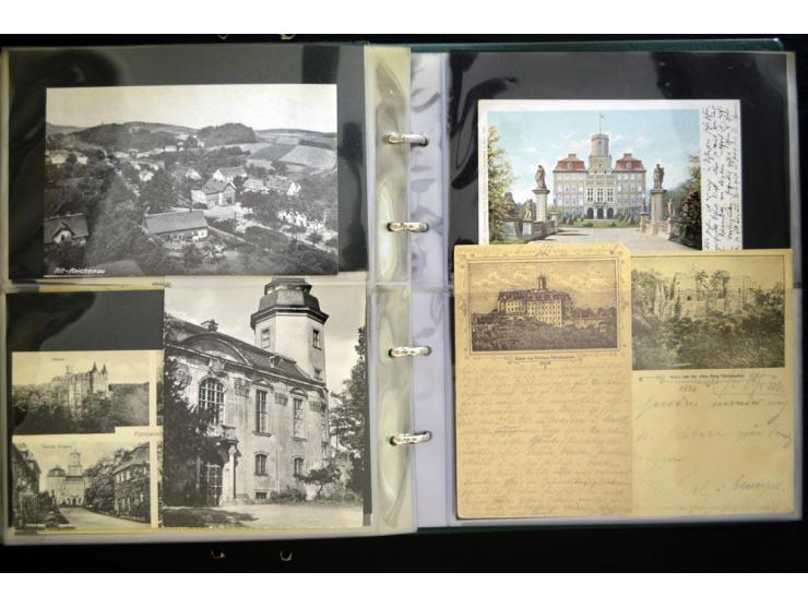 LANKREIS WALDENBURG: 1840/1945, umfangreiche Sammlung mit sehr vielen Ansichtskarten und Stempel-Belegen, dabei Litho-Karten 