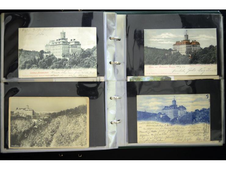 LANKREIS WALDENBURG: 1840/1945, umfangreiche Sammlung mit sehr vielen Ansichtskarten und Stempel-Belegen, dabei Litho-Karten 