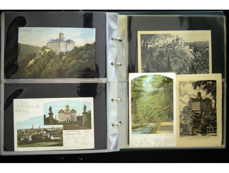 LANKREIS WALDENBURG: 1840/1945, umfangreiche Sammlung mit sehr vielen Ansichtskarten und Stempel-Belegen, dabei Litho-Karten 